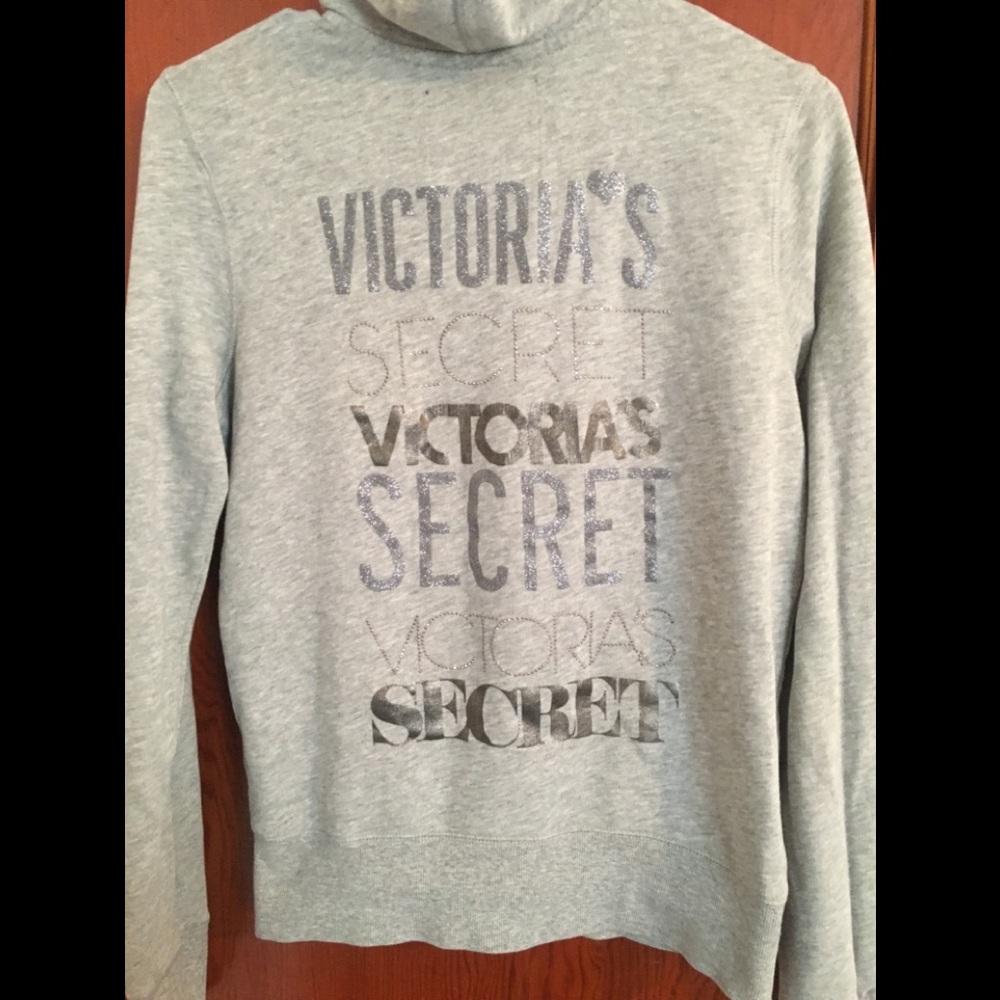 Silver Victoria secret zip up sweater